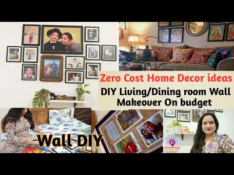 DIY Living/Dining Room Wall Makeover on budget || Home Decor ideas for free